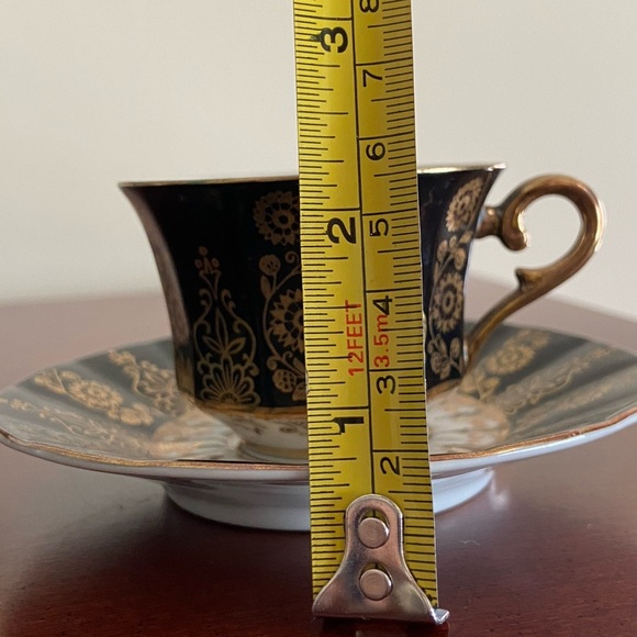 Vintage Winterling Teacup & Saucer Gold & Black on White Bavaria Germany - Picture 9 of 9